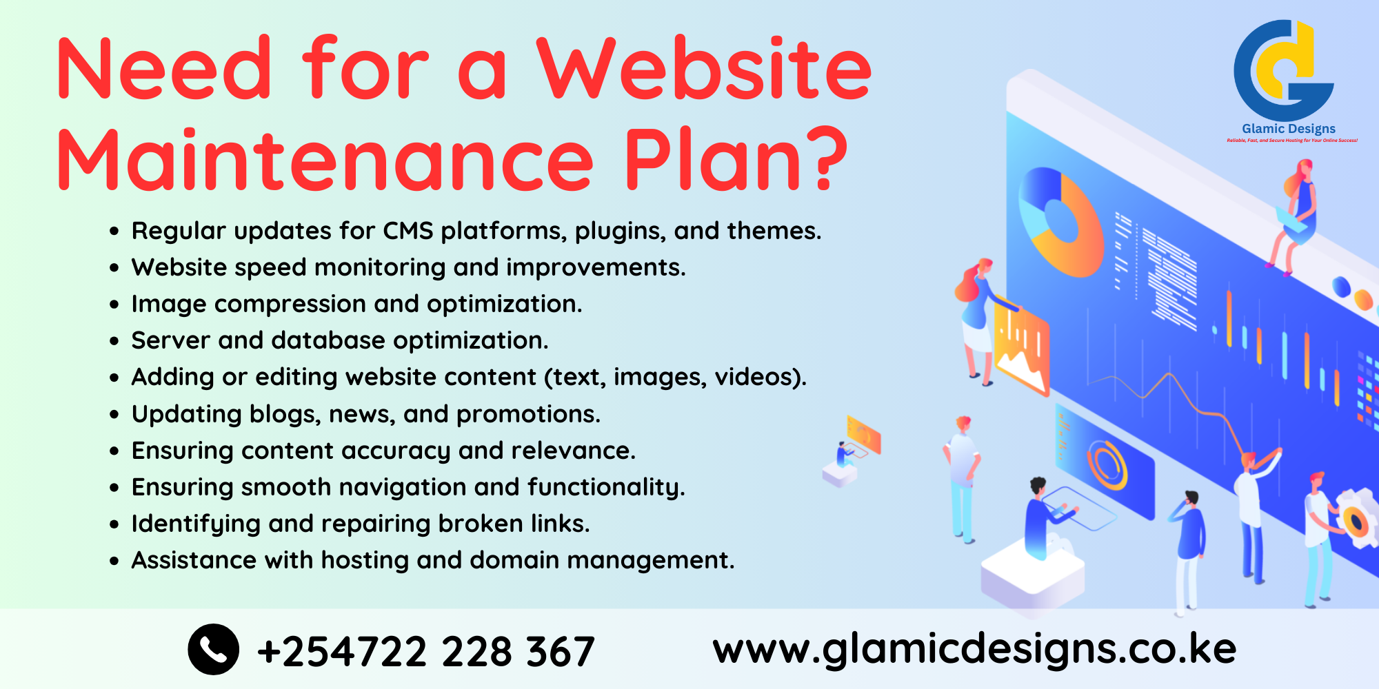 A Website Maintenance Plan helps keep your site running smoothly, secure, and up-to-date. essential for good performance and user experience.